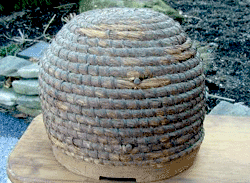 19th Century Rye Straw Bee Skep Bee Hive Basket - we love the bees at AromaForHealth.com